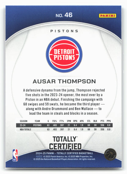 2024-25 Panini Totally Certified #46 Ausar Thompson NM