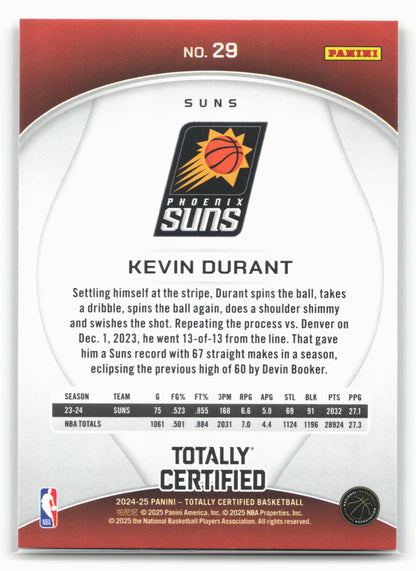 2024-25 Panini Totally Certified #29 Kevin Durant NM