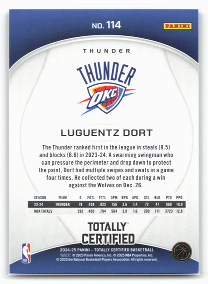 2024-25 Panini Totally Certified #114 Luguentz Dort NM