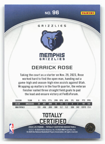2024-25 Panini Totally Certified #96 Derrick Rose NM