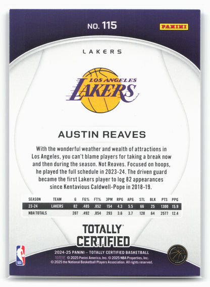 2024-25 Panini Totally Certified #115 Austin Reaves NM