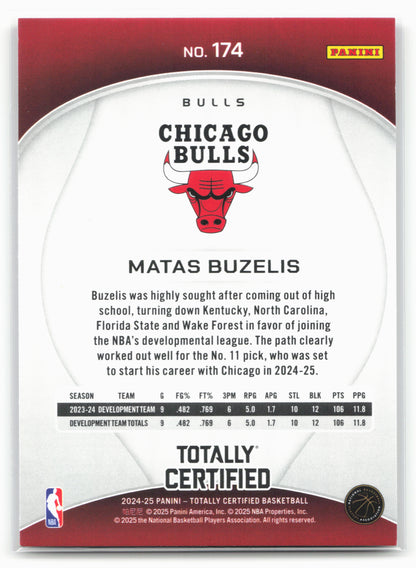 2024-25 Panini Totally Certified #174 Matas Buzelis NM