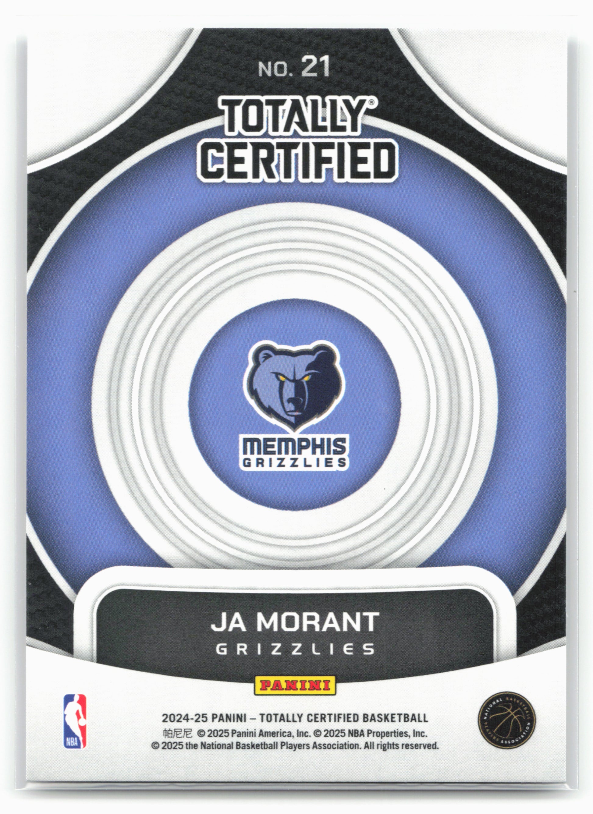 2024-25 Panini Totally Certified #21 Ja Morant On Target
