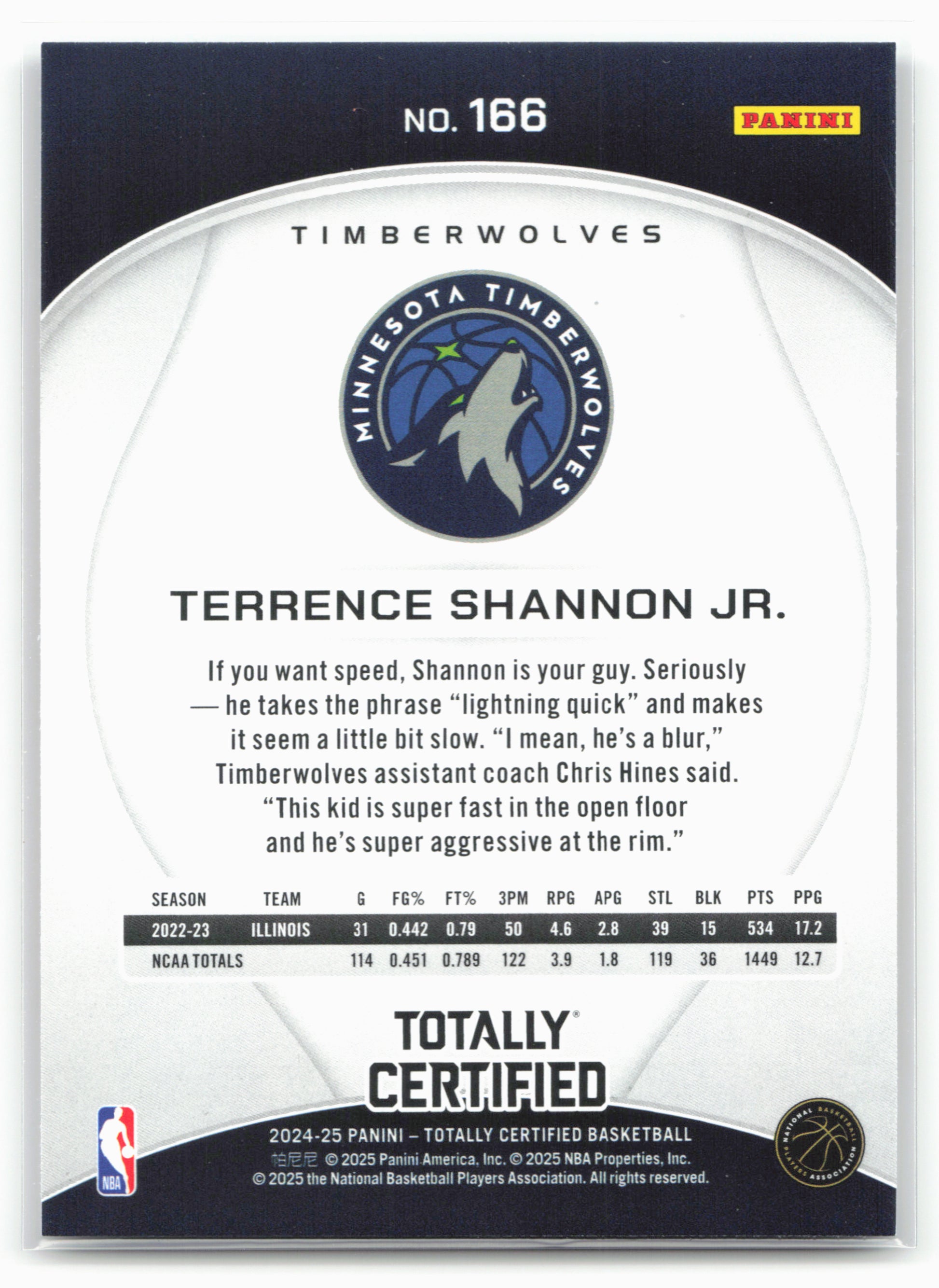 2024-25 Panini Totally Certified #166 Terrence Shannon Jr. Mirror Maroon