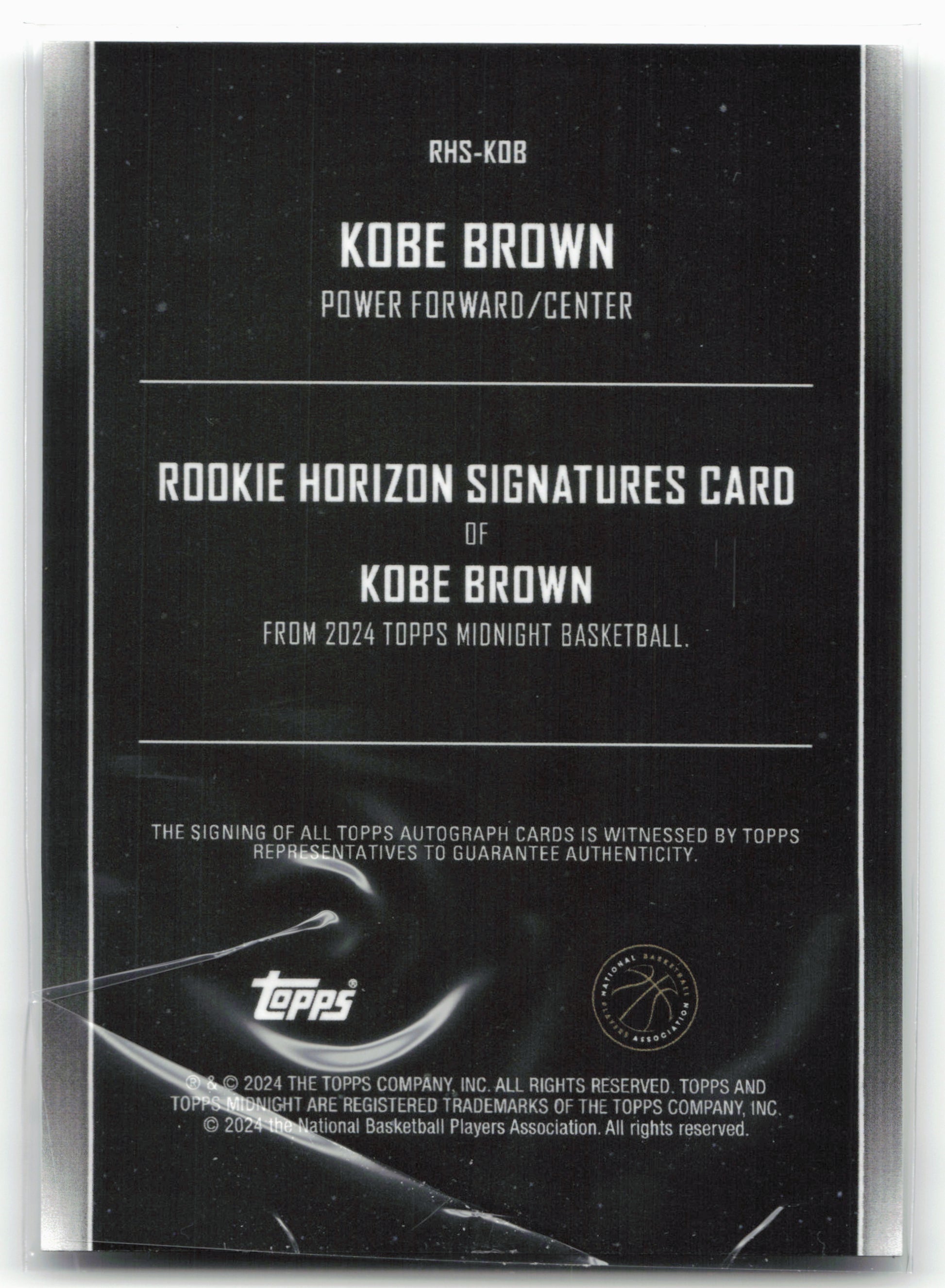 2023-24 Topps Midnight #RHS-KOB Kobe Brown Rookie Horizon Signatures