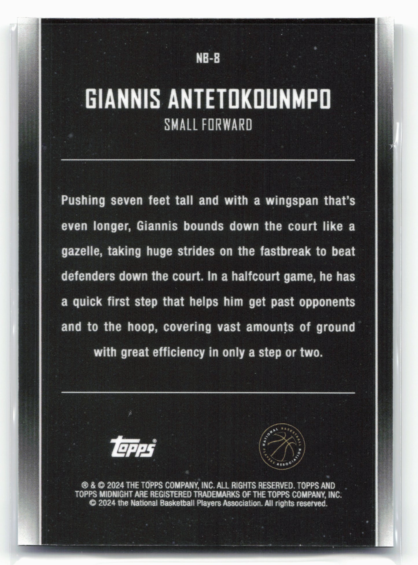 2023-24 Topps Midnight #NB-8 Giannis Antetokounmpo Nightball