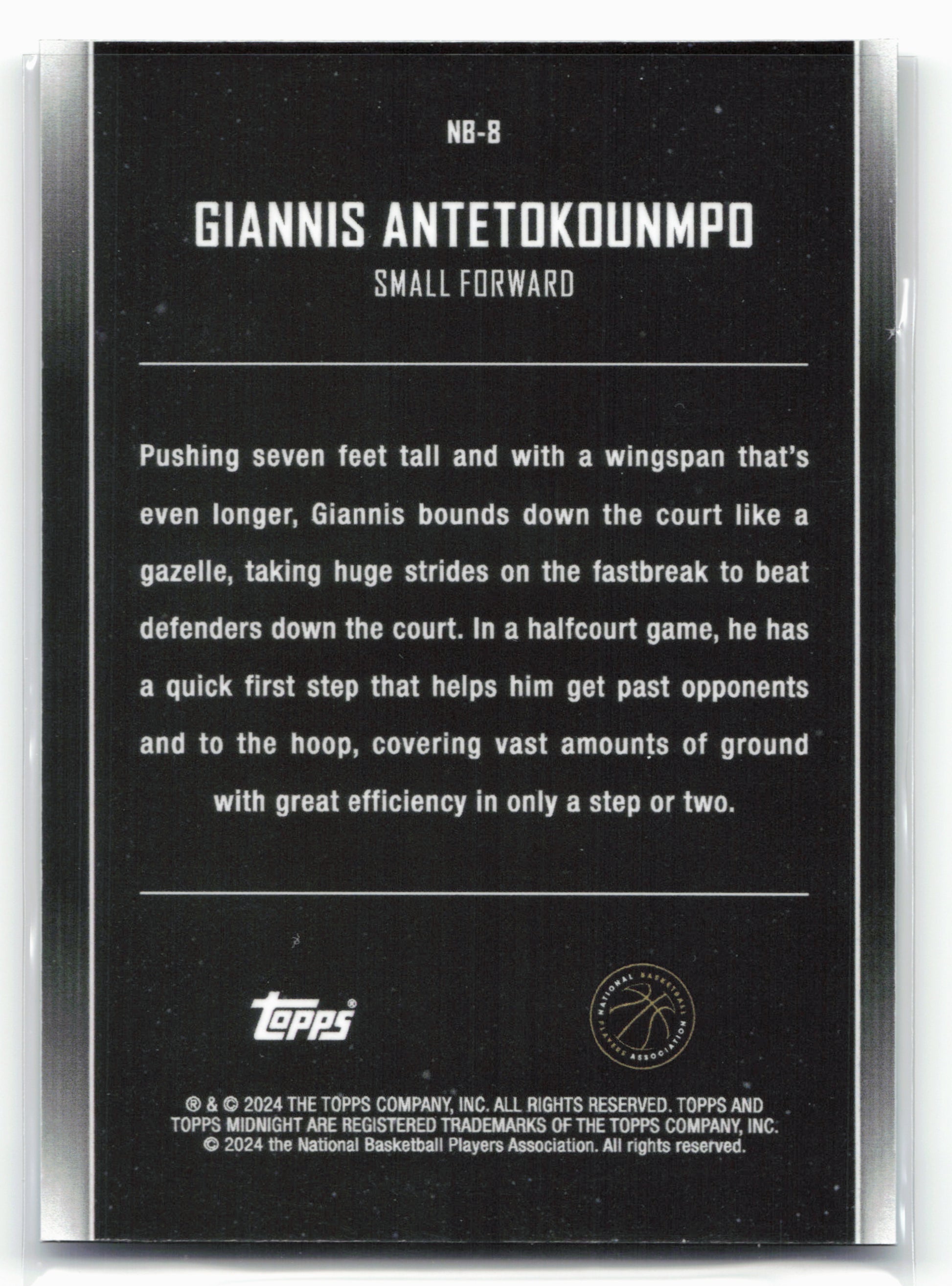 2023-24 Topps Midnight #NB-8 Giannis Antetokounmpo Nightball
