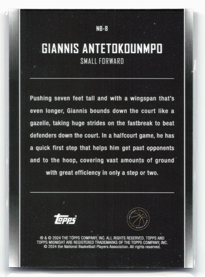 2023-24 Topps Midnight #NB-8 Giannis Antetokounmpo Nightball