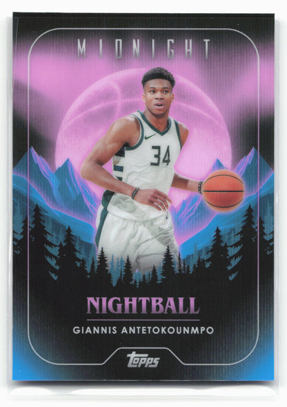 2023-24 Topps Midnight #NB-8 Giannis Antetokounmpo Nightball