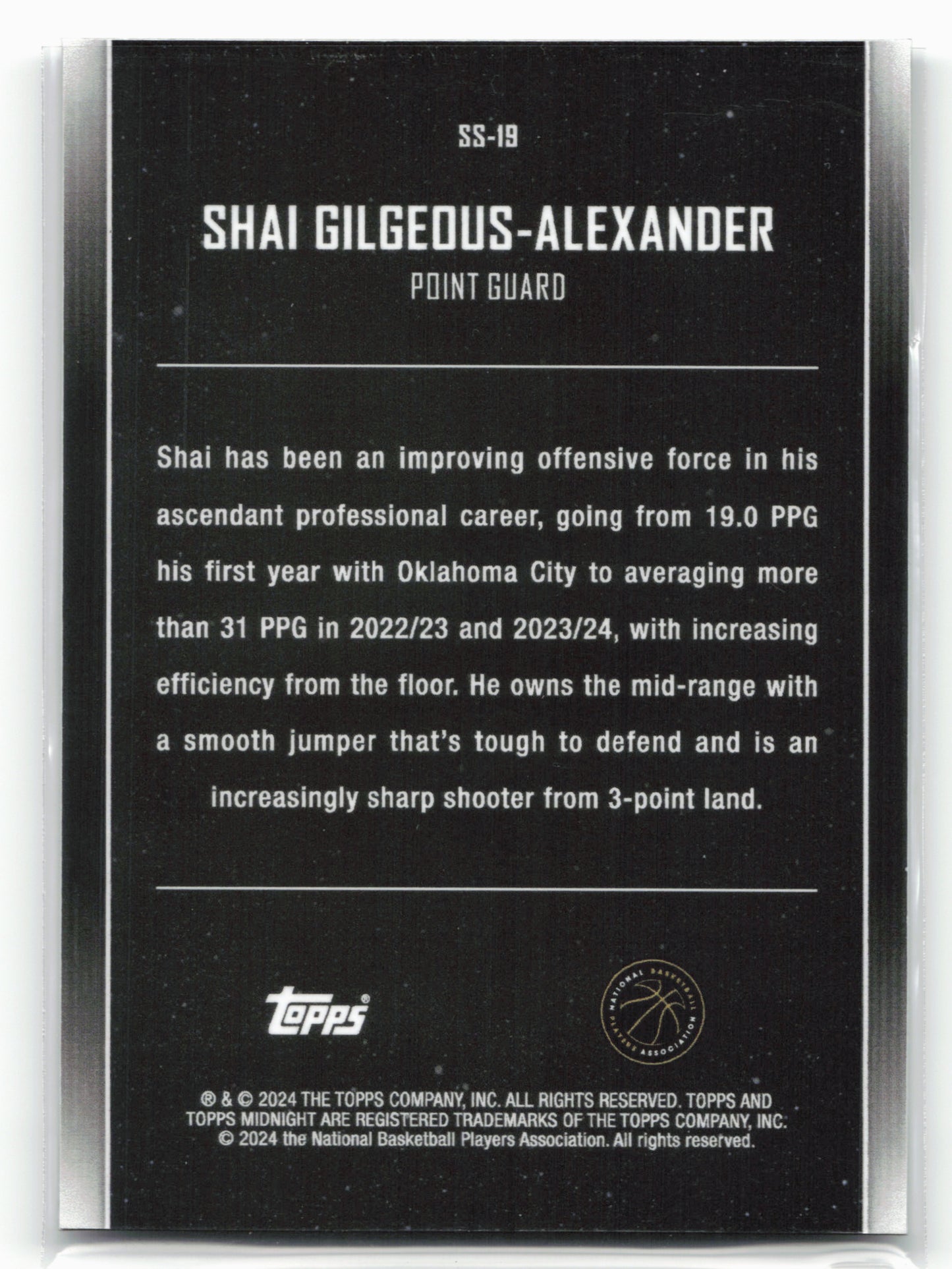 2023-24 Topps Midnight #SS-19 Shai Gilgeous-Alexander Star Studded \99