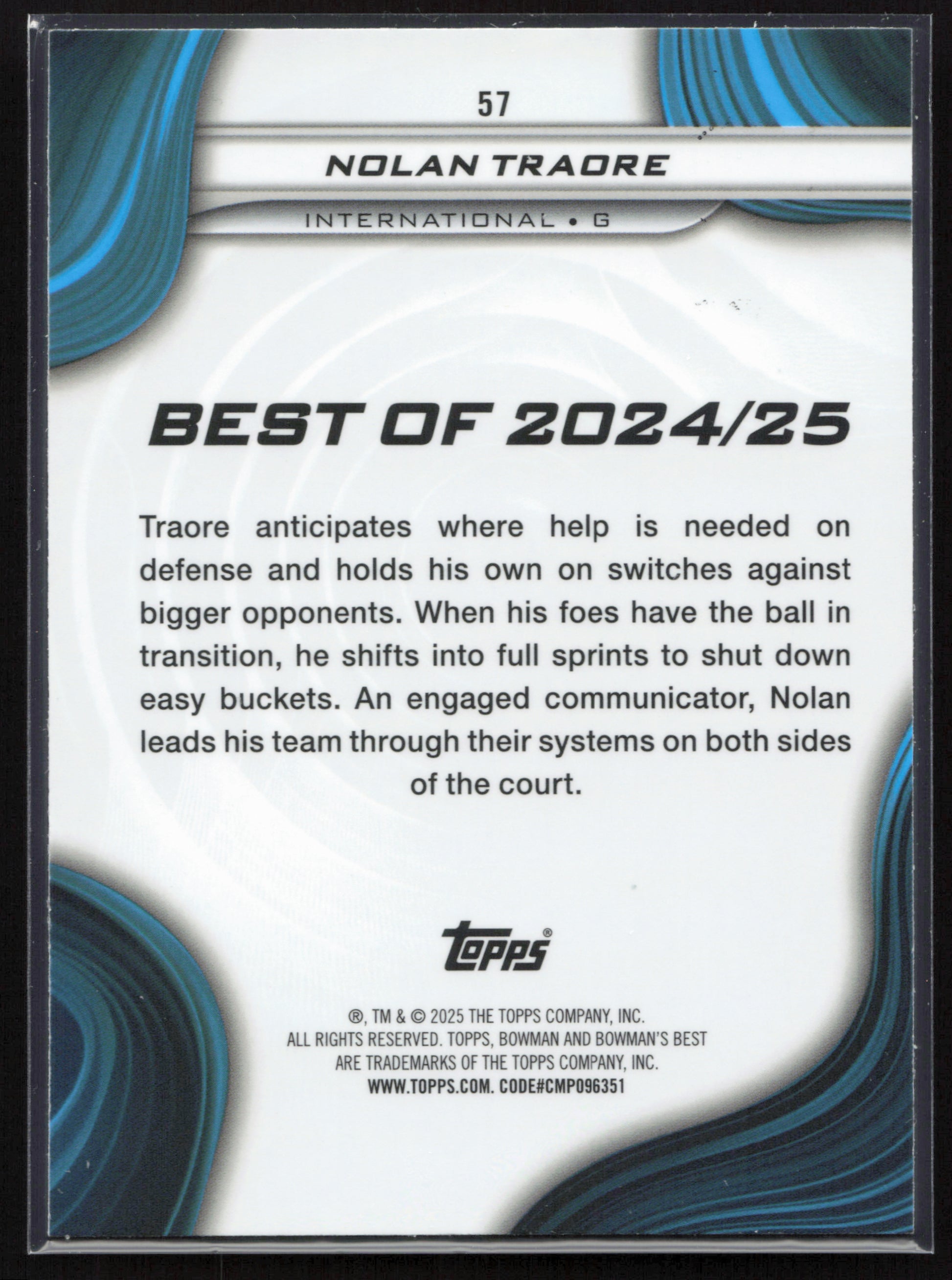 2024-25 Bowman's Best University #57 Nolan Traore
