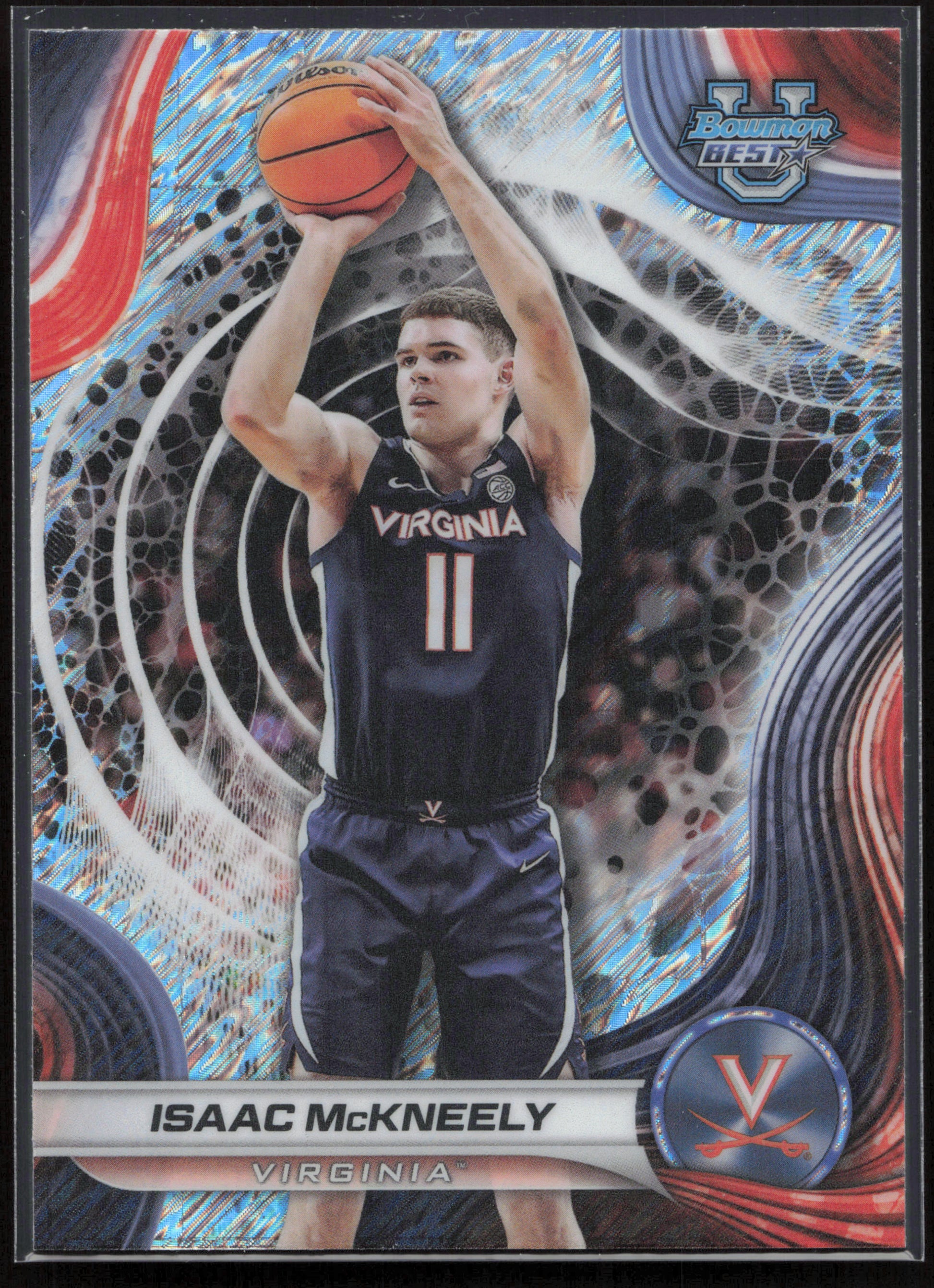 2024-25 Bowman's Best University #58 Isaac McKneely Shimmer Refractors