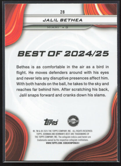 2024-25 Bowman's Best University #28 Jalil Bethea