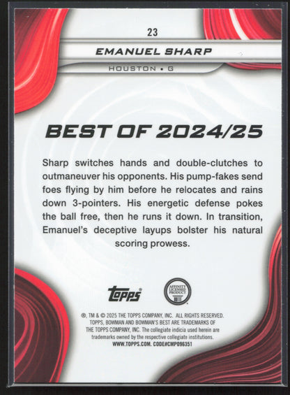2024-25 Bowman's Best University #23 Emanuel Sharp