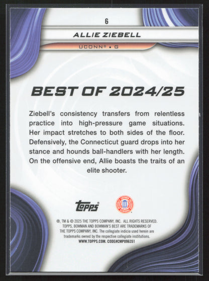 2024-25 Bowman's Best University #6 Allie Ziebell