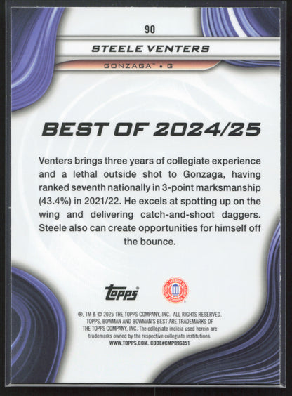 2024-25 Bowman's Best University #90 Steele Venters