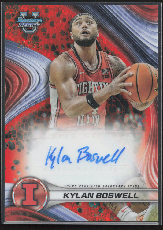 24-25 Bowman Best #B24-KBO Kylan Boswell Best of 2024 Autographs Orange Diamonds