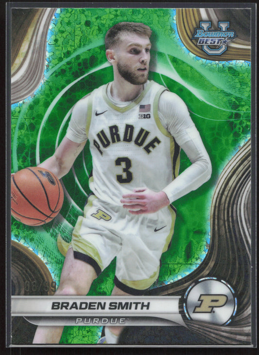 2024-25 Bowman's Best University #13 Braden Smith Green Diamond Refractors #/99