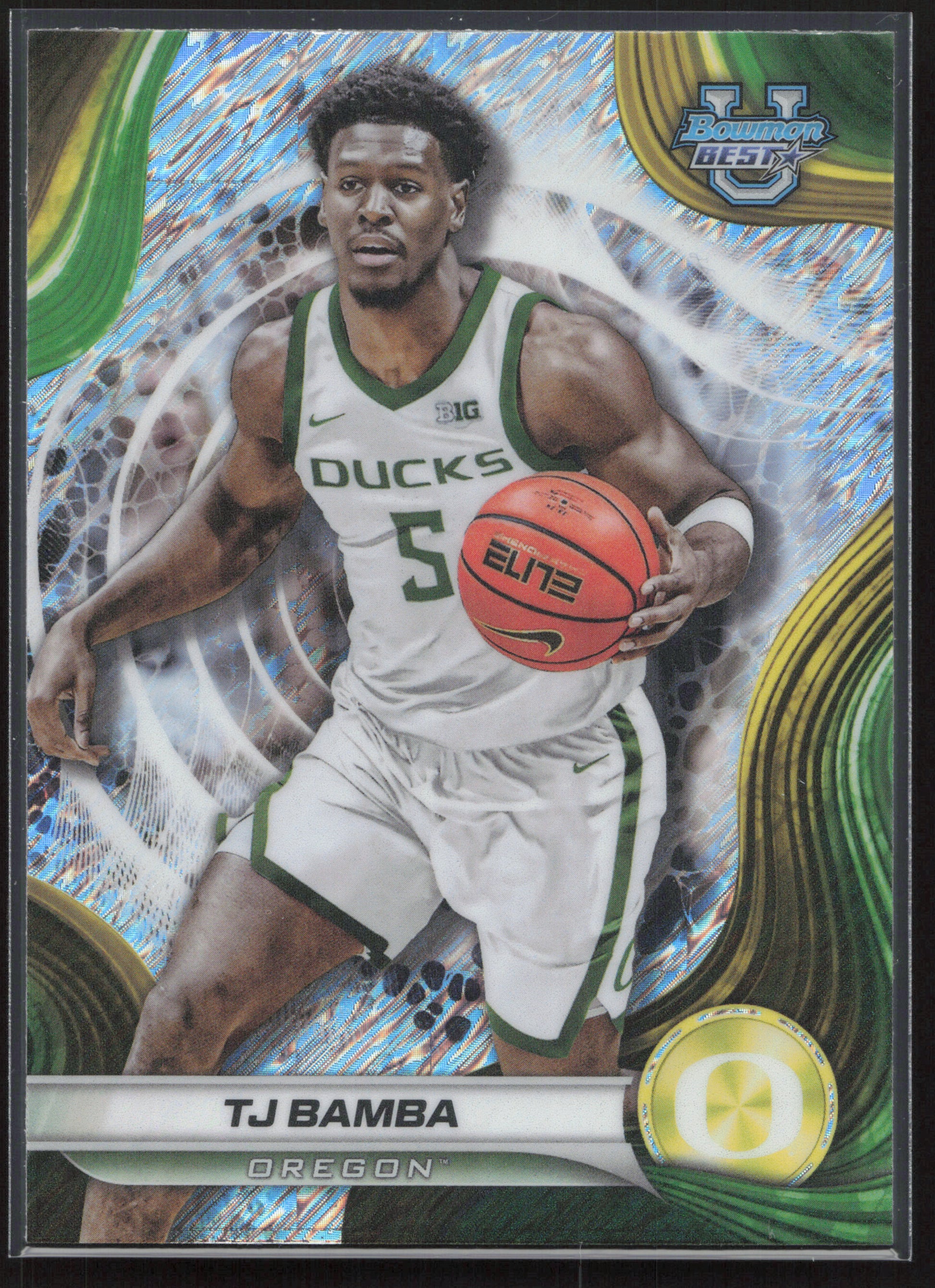 2024-25 Bowman's Best University #80 TJ Bamba Shimmer Refractors