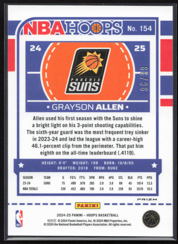 
2024-25 Hoops #154 Grayson Allen Premium Prizms Red #/99