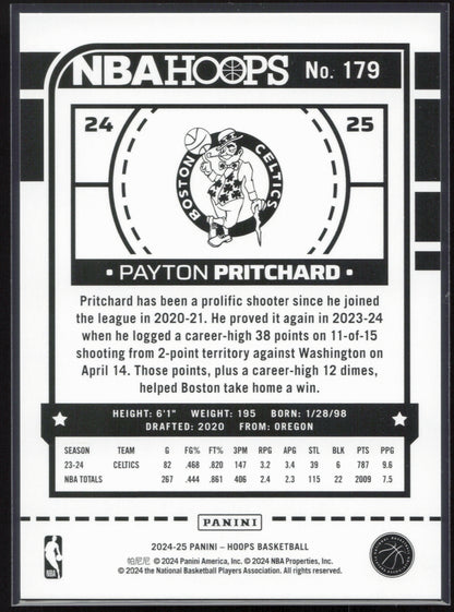 2024-25 Hoops #179 Payton Pritchard Orange #/149