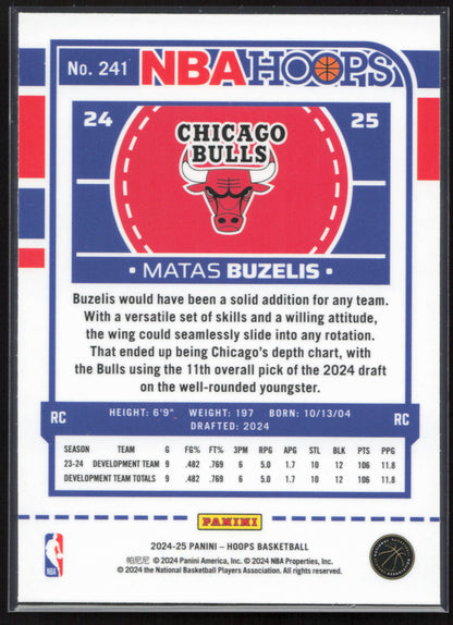 2024-25 Hoops #241 Matas Buzelis Premium