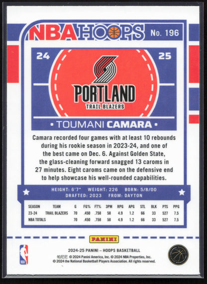 2024-25 Hoops #196 Toumani Camara Premium