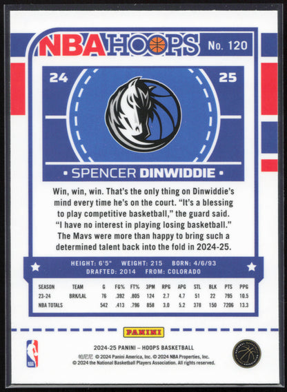 2024-25 Hoops #120 Spencer Dinwiddie Premium