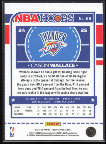 
2024-25 Hoops #68 Cason Wallace Premium