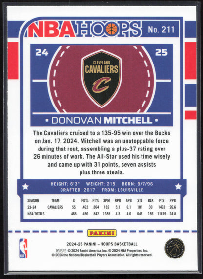2024-25 Hoops #211 Donovan Mitchell Premium