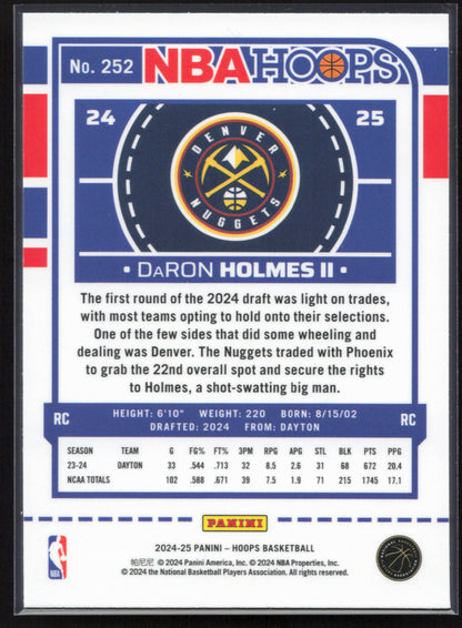 2024-25 Hoops #252 DaRon Holmes II Premium