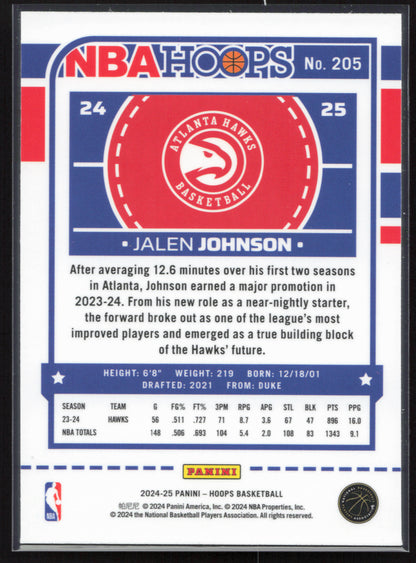 2024-25 Hoops #205 Jalen Johnson Premium
