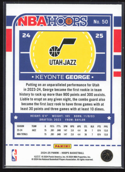 2024-25 Hoops #50 Keyonte George Premium