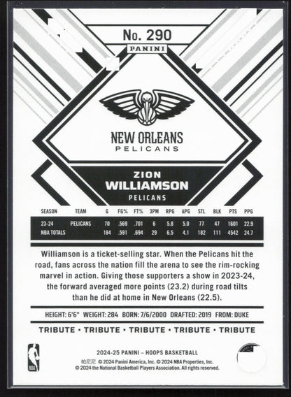 2024-25 Hoops #290 Zion Williamson