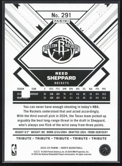 2024-25 Hoops #291 Reed Sheppard NM