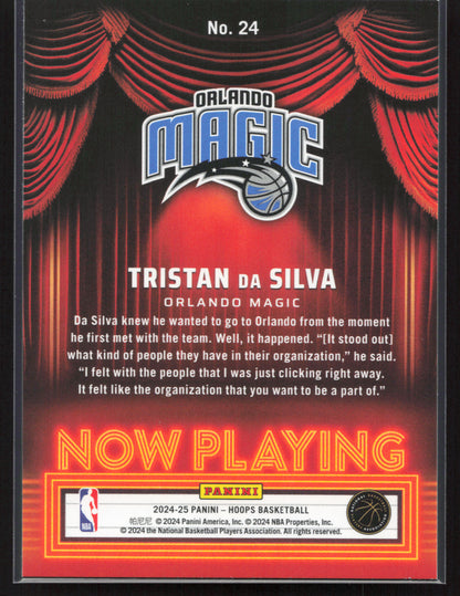 2024-25 Hoops #24 Tristan da Silva Now Playing