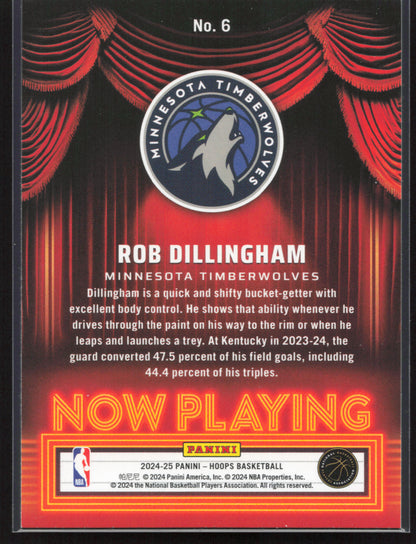 2024-25 Hoops #6 Rob Dillingham Now Playing