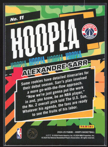 
2024-25 Hoops #11 Alexandre Sarr Hoopla