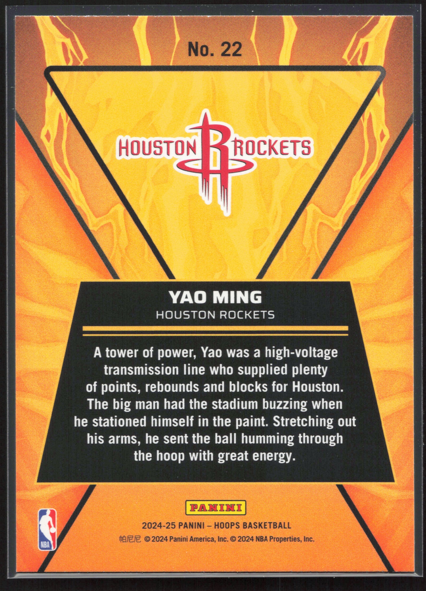 2024-25 Hoops #22 Yao Ming High Voltage