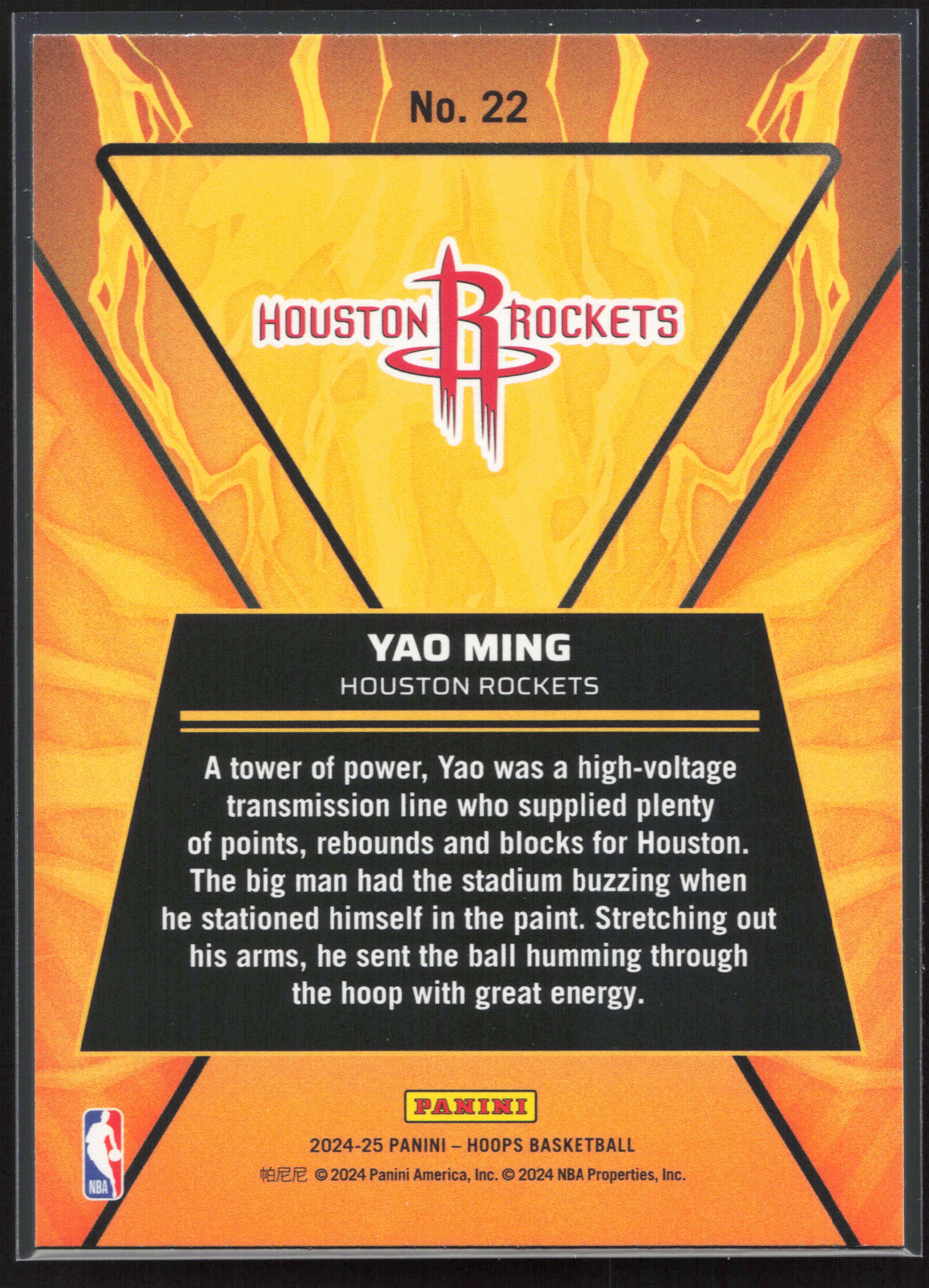 2024-25 Hoops #22 Yao Ming High Voltage