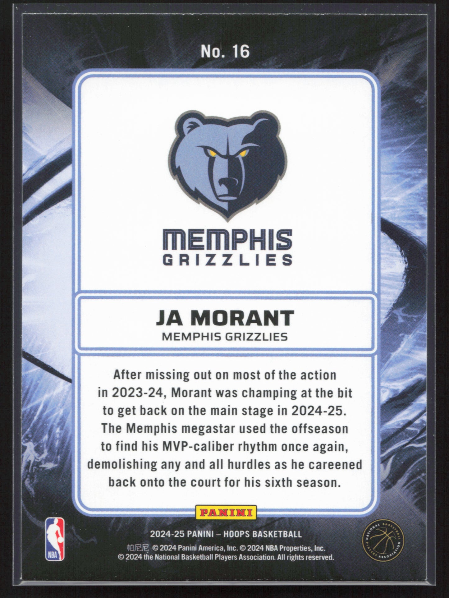 2024-25 Hoops #16 Ja Morant Ignition