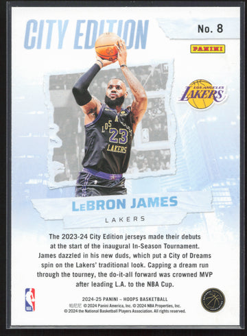 
2024-25 Hoops #8 LeBron James City Edition Holo