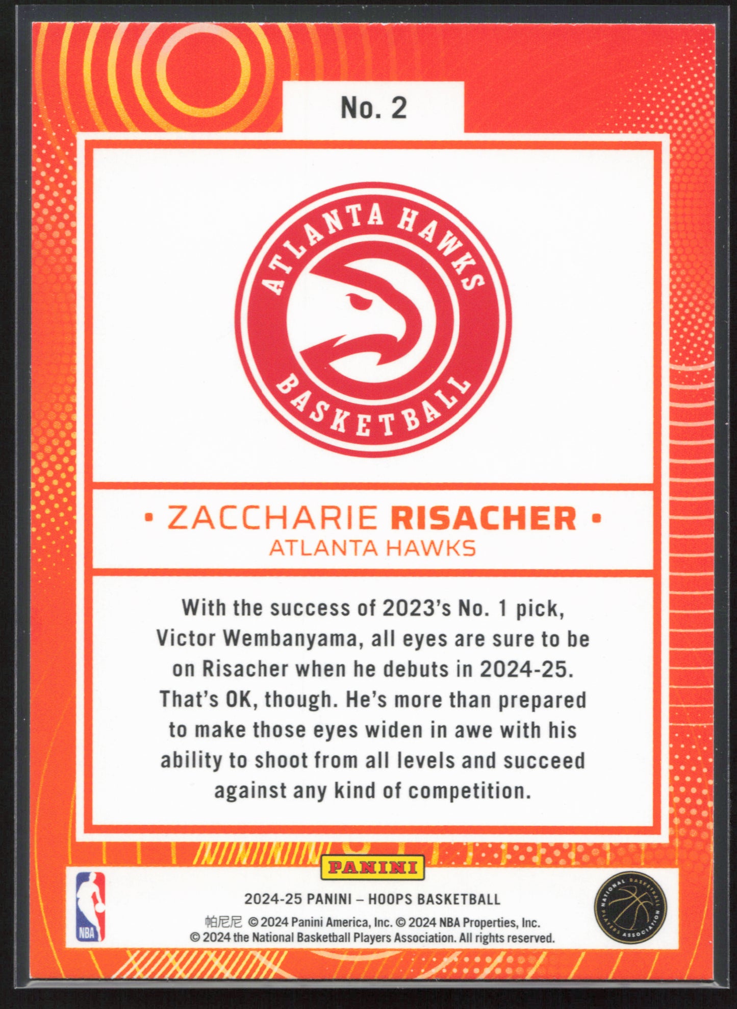 2024-25 Hoops #2 Zaccharie Risacher We Got Next