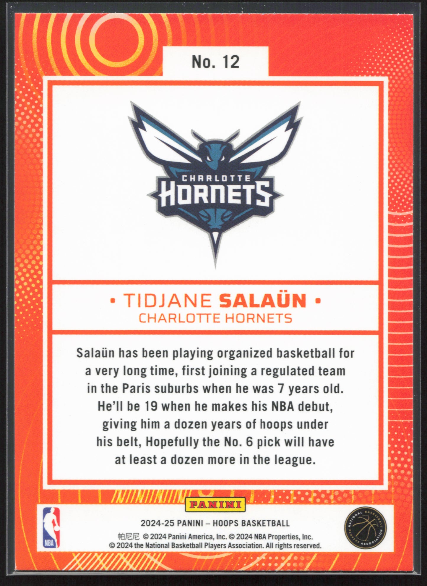 2024-25 Hoops #12 Tidjane Salaun We Got Next