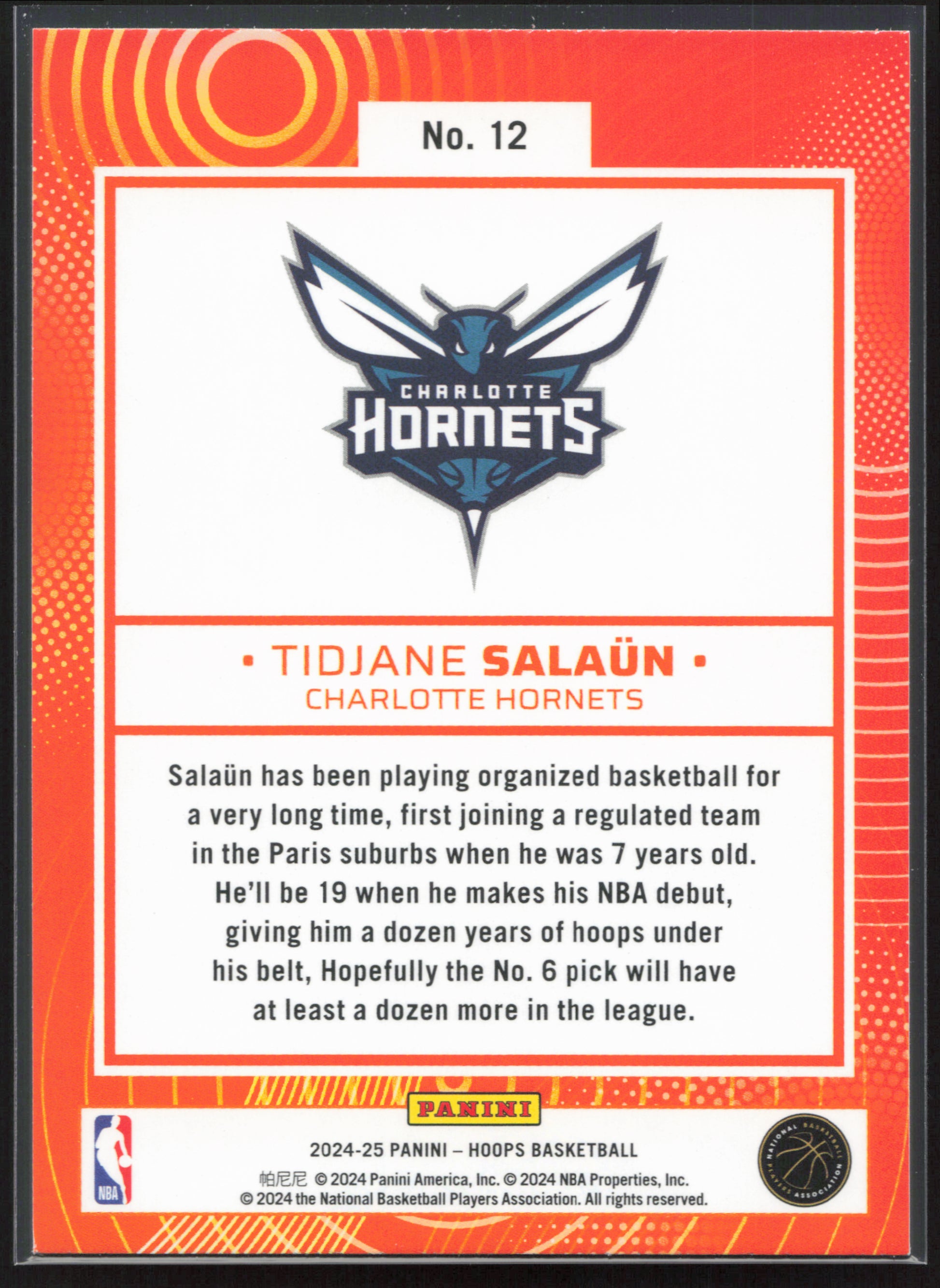 2024-25 Hoops #12 Tidjane Salaun We Got Next