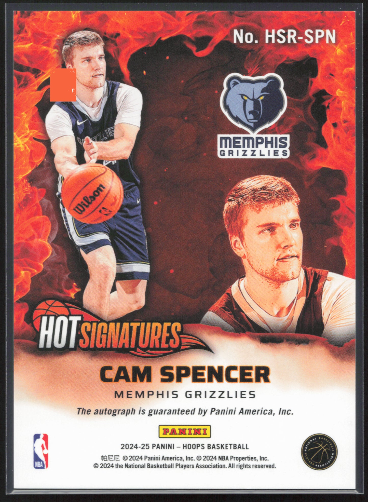 2024-25 Hoops #HSR-SPN Cam Spencer Hot Signatures Rookies