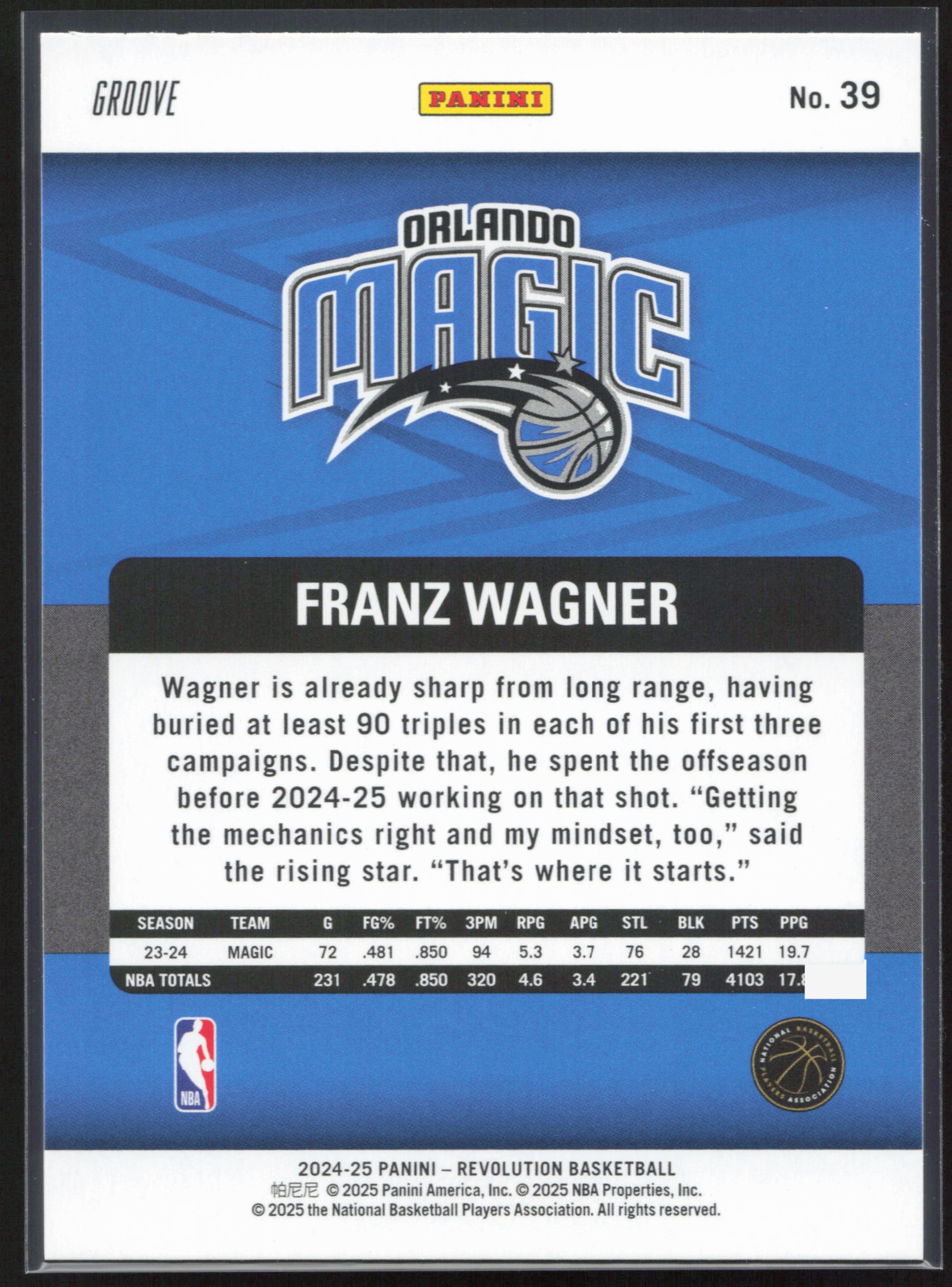 2024-25 Panini Revolution #39 Franz Wagner - Groove