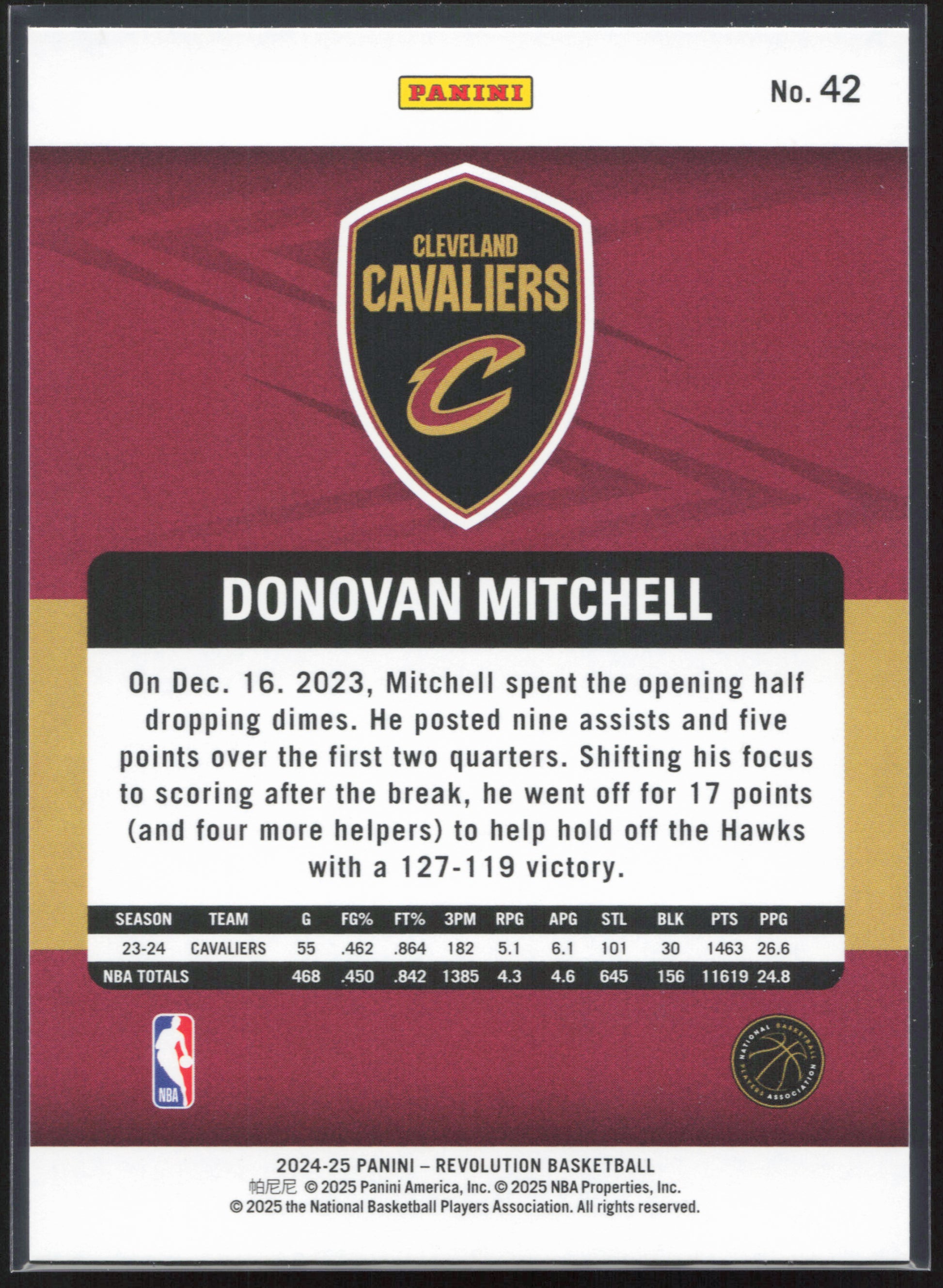 2024-25 Panini Revolution #42 Donovan Mitchell