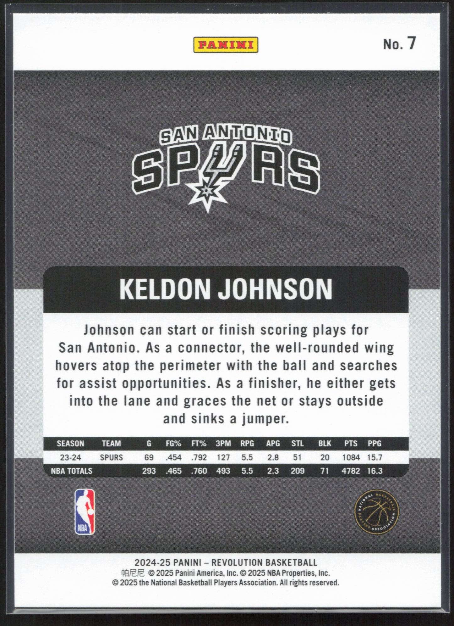 2024-25 Panini Revolution #7 Keldon Johnson