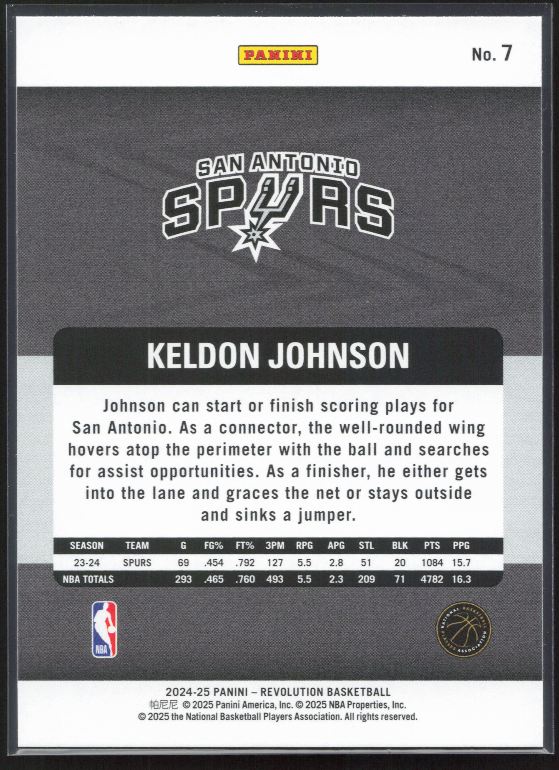 2024-25 Panini Revolution #7 Keldon Johnson